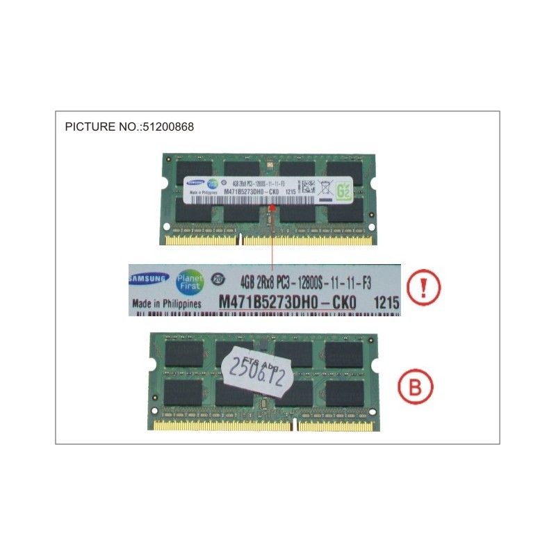 34037274 - MEMORY 4GB DDR3-1600