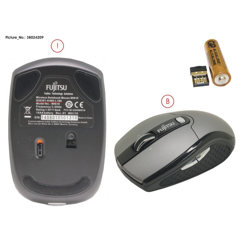 38024209 - WIRELESS NOTEBOOK MOUSE WI610