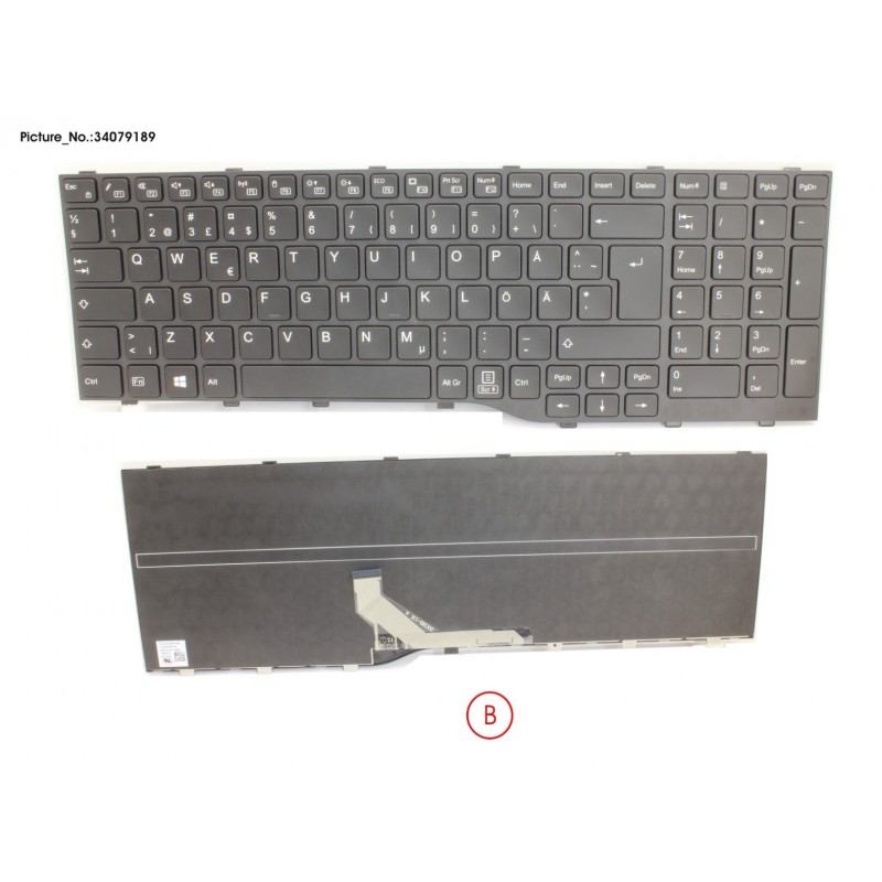 34079189 - KEYBOARD BLACK SWEDEN/FINLAND