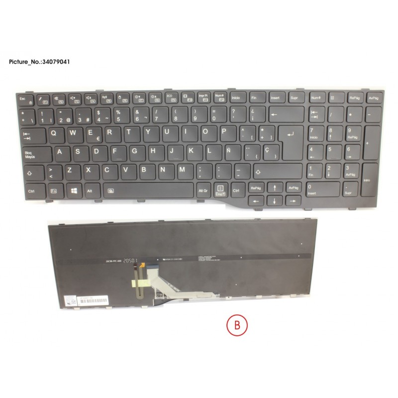 34079041 - KEYBOARD BLACK W/ BL SPAIN