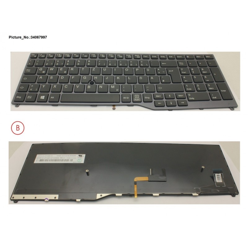 34067997 - KEYBOARD 10KEY BLACK W/ TS GERMAN