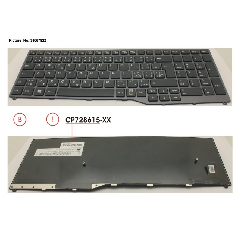 34067922 - KEYBOARD 10KEY BLACK W/O TS CZECH/SLOVAK