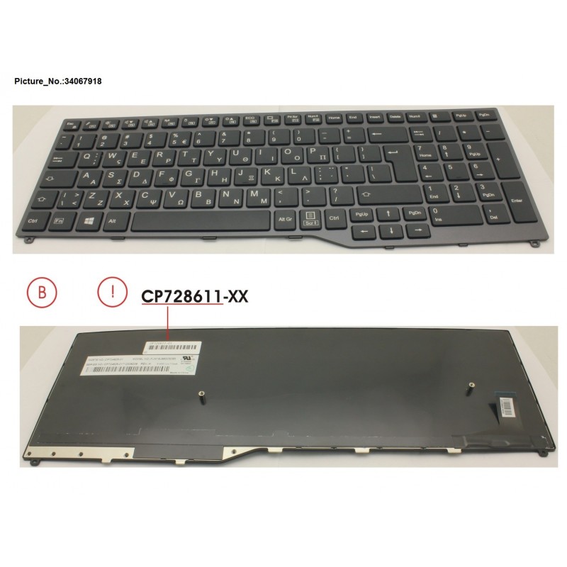 34067918 - KEYBOARD 10KEY BLACK W/O TS GREECE