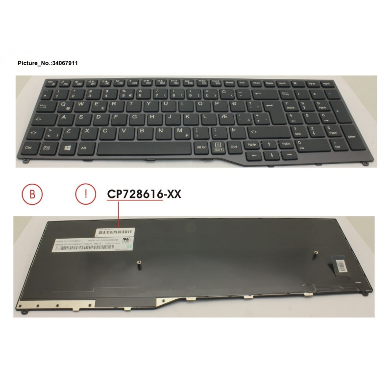 34067911 - KEYBOARD 10KEY BLACK W/O TS ICELAND