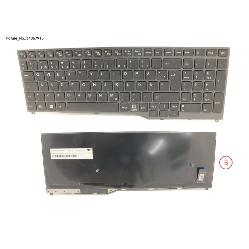 34067915 - KEYBOARD 10KEY BLACK W/O TS SWE/FINLAND