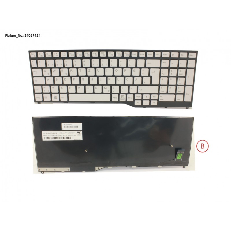 34067924 - KEYBOARD 10KEY WHITE W/O TS GERMAN