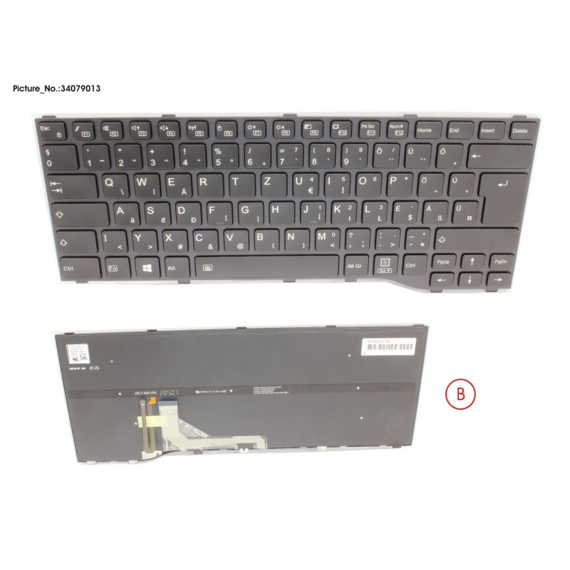 34079013 - KEYBOARD BLACK W/ BL HUNGARY