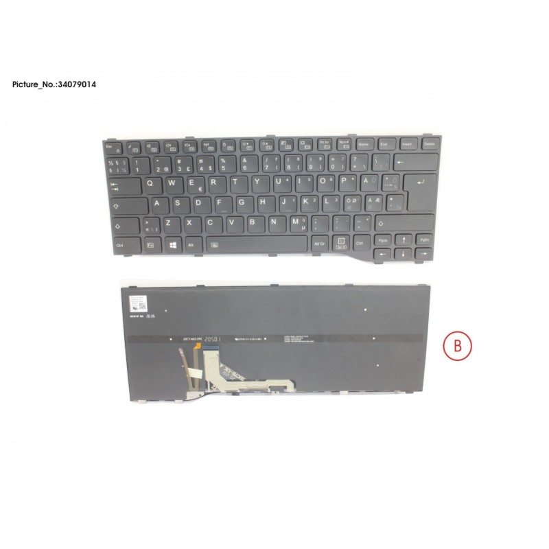 34079014 - KEYBOARD BLACK W/ BL NORDIC