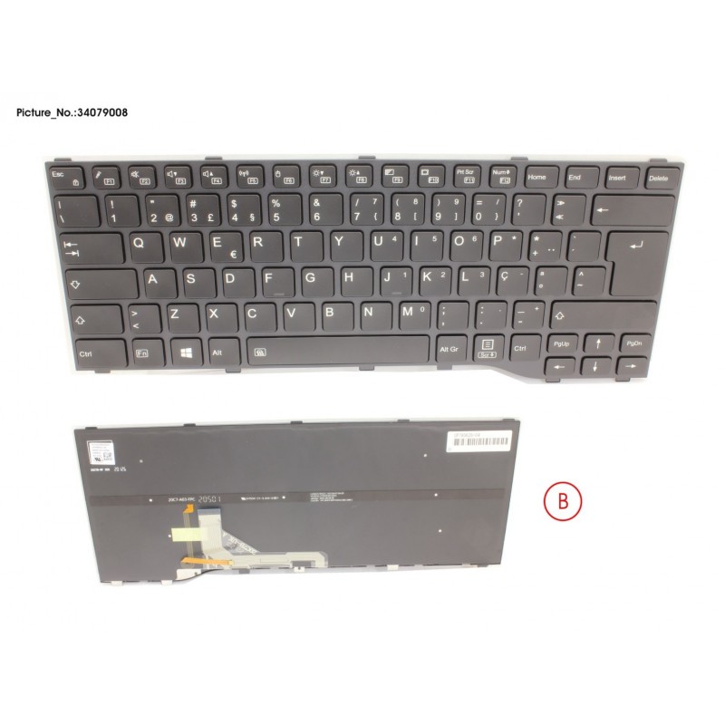 34079008 - KEYBOARD BLACK W/ BL PORTUGAL