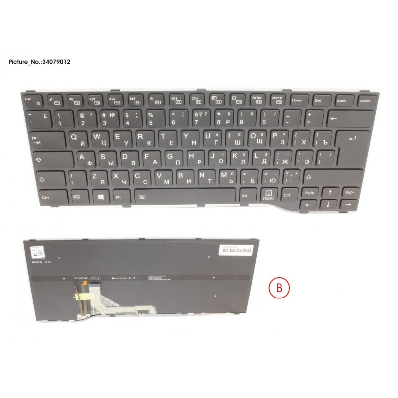 34079012 - KEYBOARD BLACK W/ BL RUSSIA/US