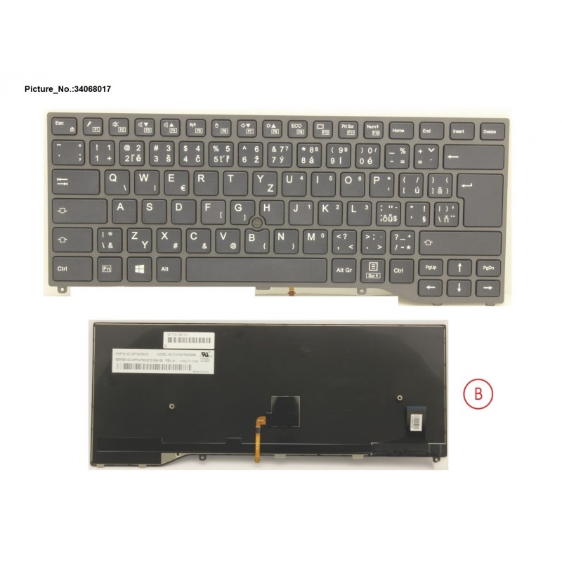 34068017 - KEYBOARD BLACK W/ TS CZECH/SLOVAKIA