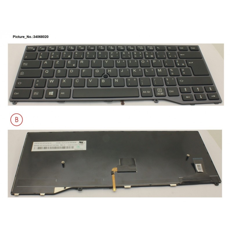 34068020 - KEYBOARD BLACK W/ TS FRANCE