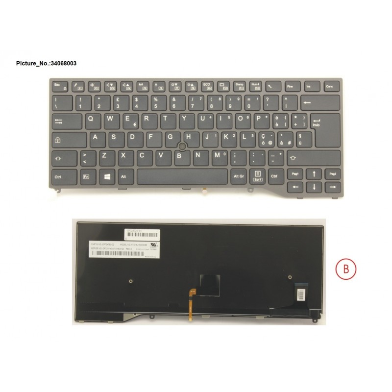 34068003 - KEYBOARD BLACK W/ TS ITALY