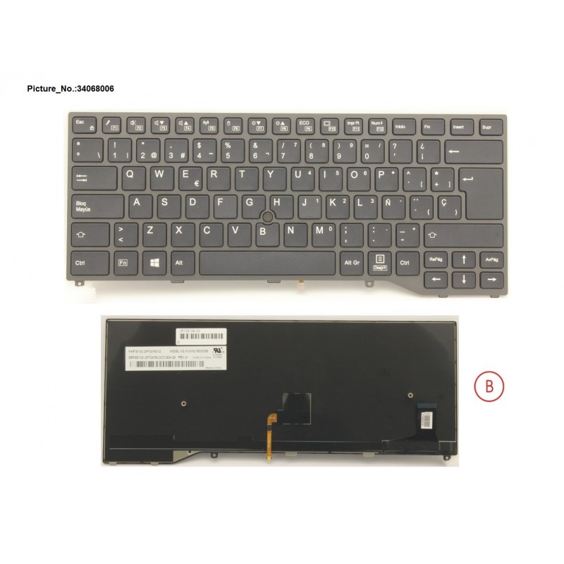 34068006 - KEYBOARD BLACK W/ TS SPAIN