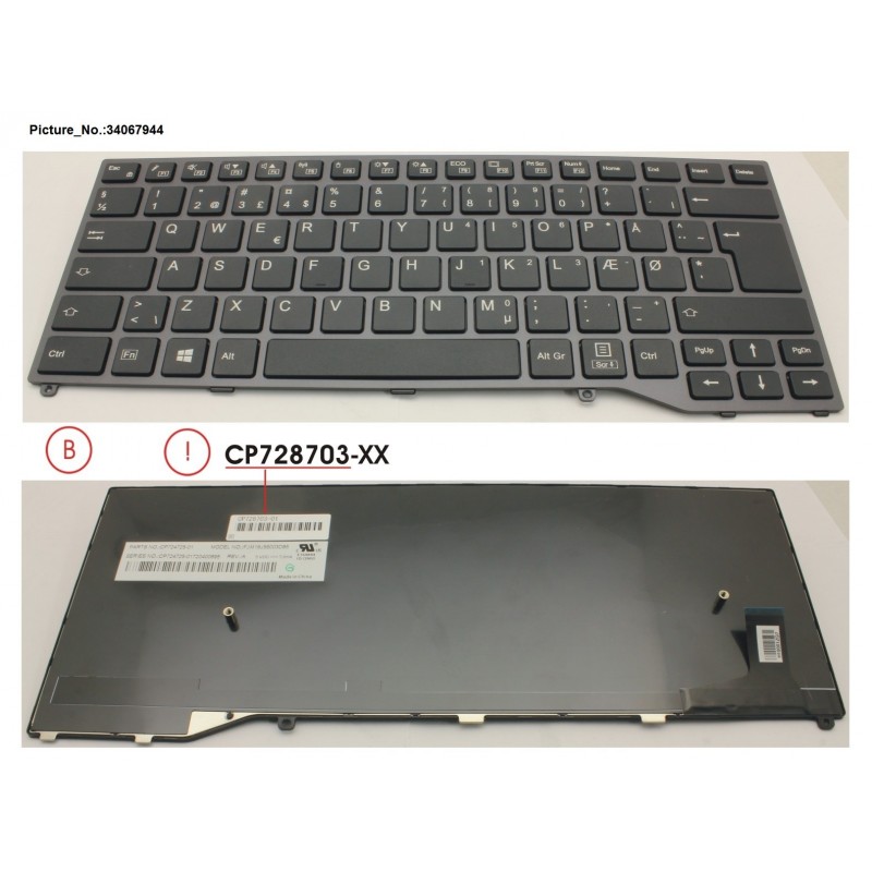 34067944 - KEYBOARD BLACK W/O TS DENMARK