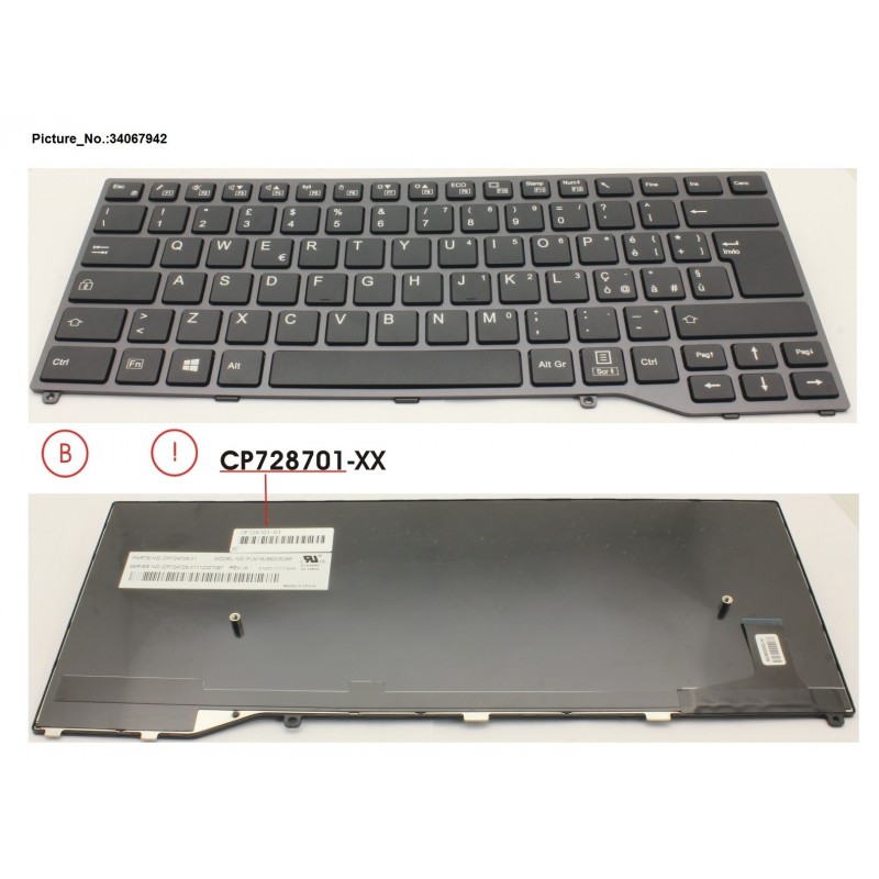 34067942 - KEYBOARD BLACK W/O TS ITALY