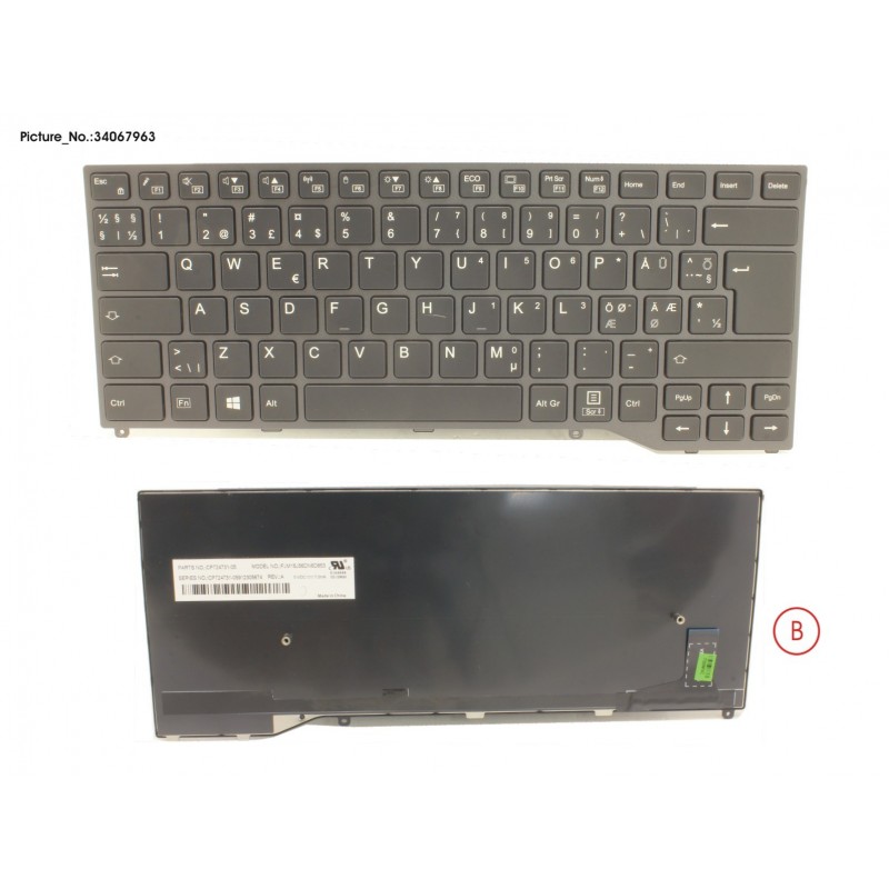 34067963 - KEYBOARD BLACK W/O TS NORDIC/EST