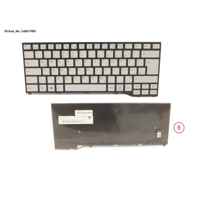 34067980 - KEYBOARD WHITE W/O TS GERMAN