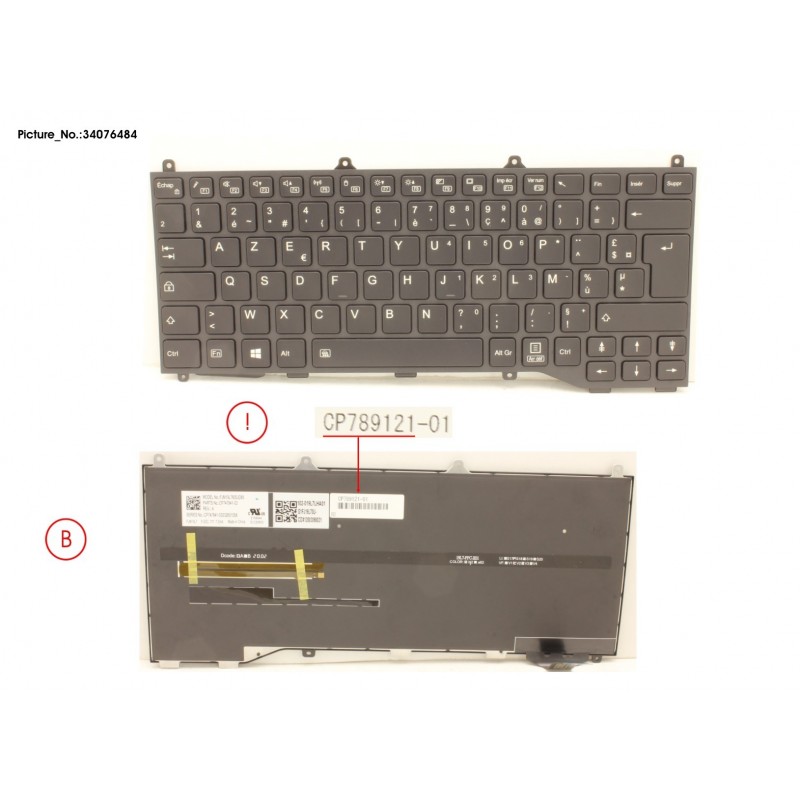 34076484 - KEYBOARD BLACK W/ BL FRANCE