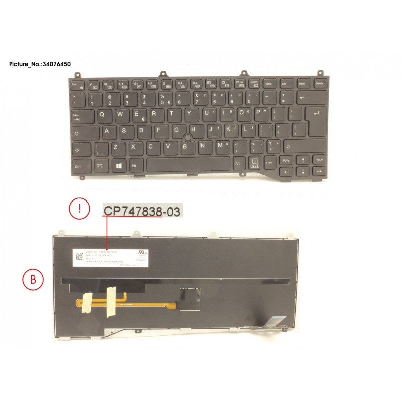 34076450 - KEYBOARD BLACK W/ TS UK