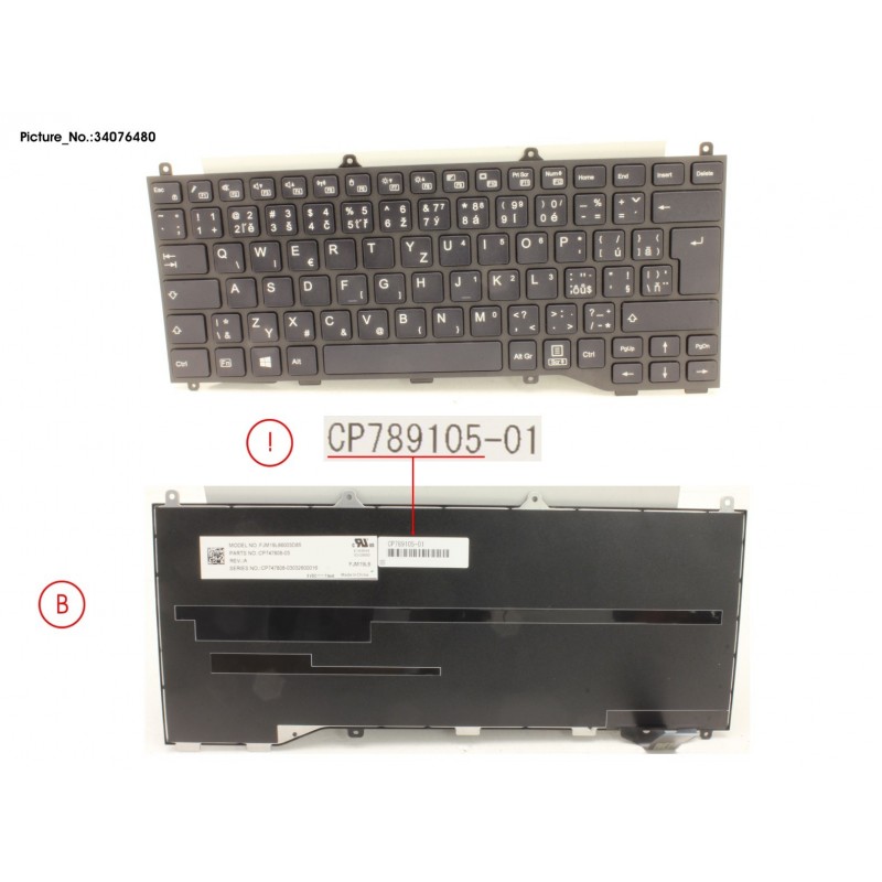 34076480 - KEYBOARD BLACK W/O TS CZECH/SLOVAKIA