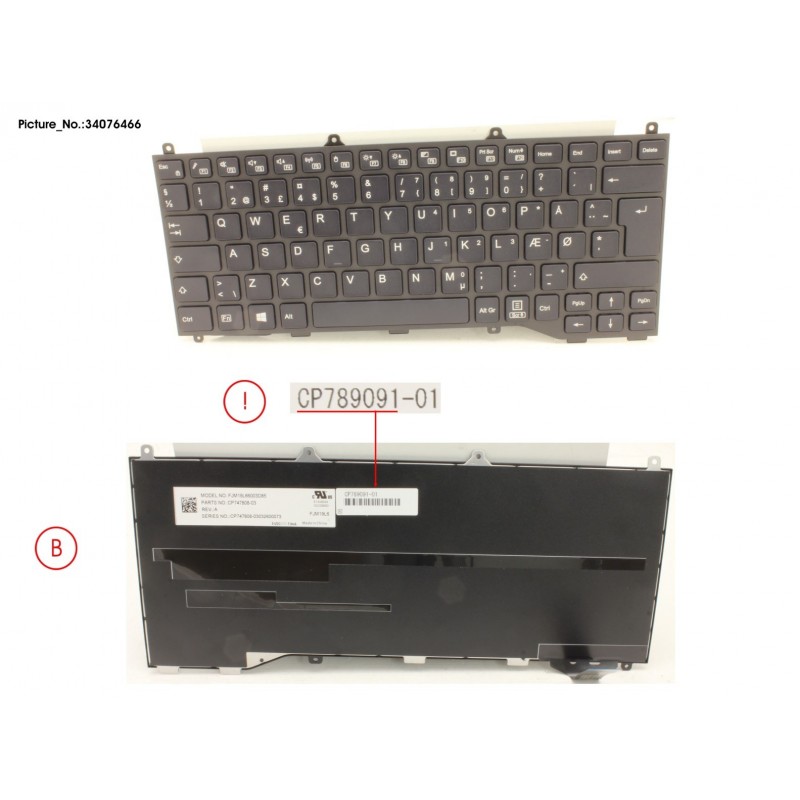 34076466 - KEYBOARD BLACK W/O TS DENMARK