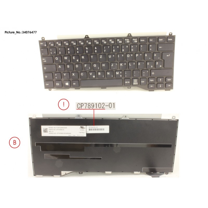 34076477 - KEYBOARD BLACK W/O TS EAST EUROPE
