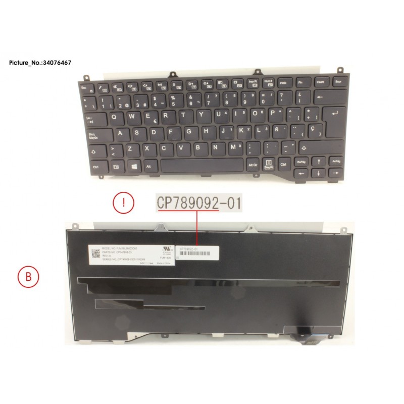 34076467 - KEYBOARD BLACK W/O TS SPAIN