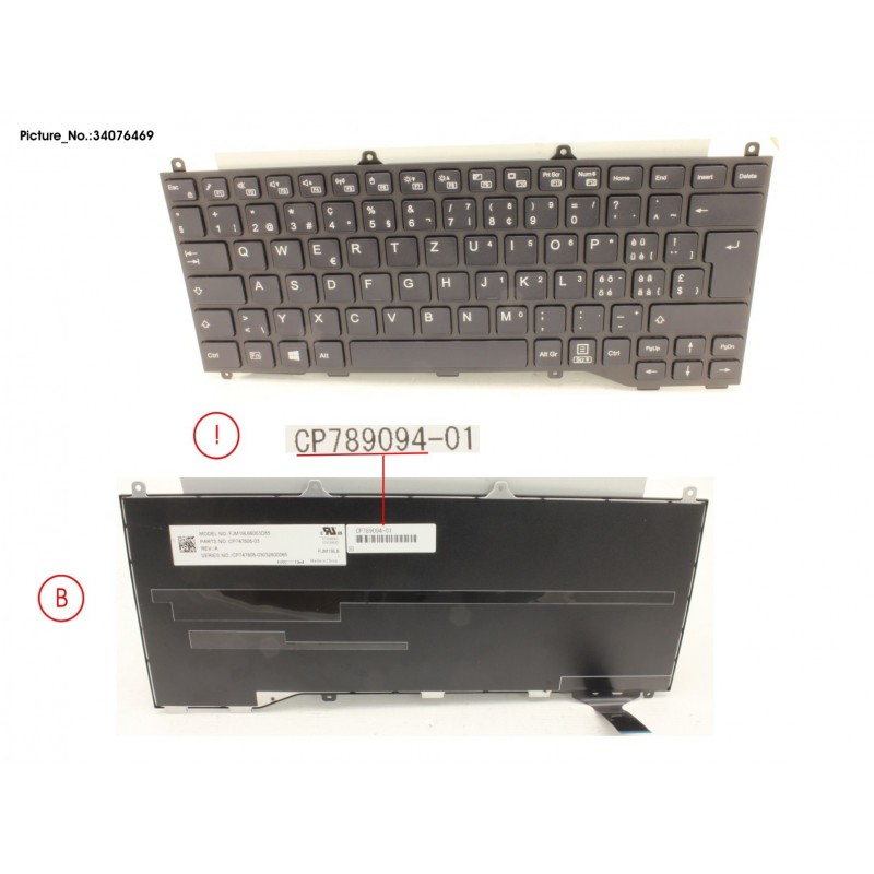 34076469 - KEYBOARD BLACK W/O TS SWISS