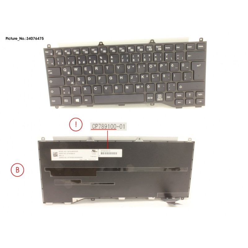 34076475 - KEYBOARD BLACK W/O TS TURKEY