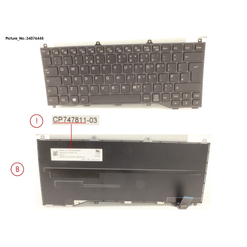 34076445 - KEYBOARD BLACK W/O TS UK