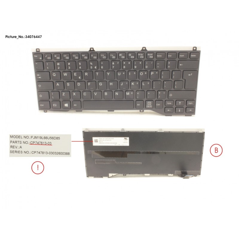 34076447 - KEYBOARD BLACK W/O TS US