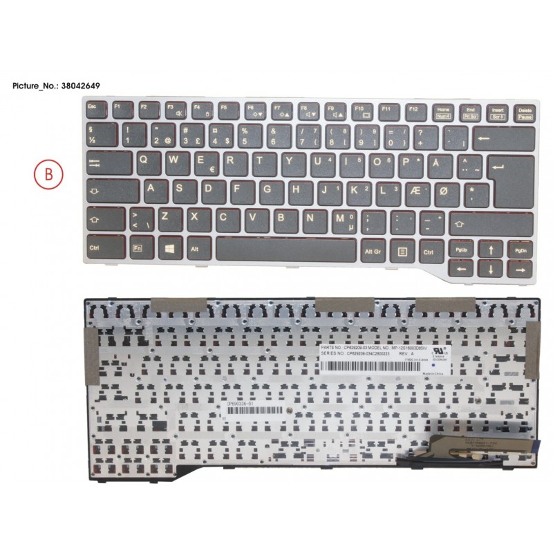 38042649 - KEYBOARD BLACK W/O TS DENMARK