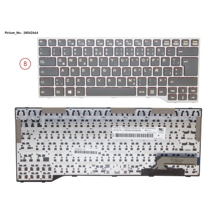 38042664 - KEYBOARD BLACK W/O TS ICELAND