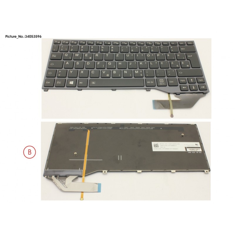 34053596 - KEYBOARD BLACK W/ BL EAST EUROPE