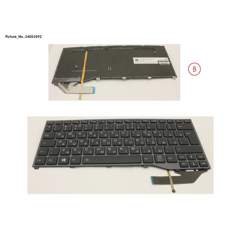 34053592 - KEYBOARD BLACK W/ BL RUSSIA/US