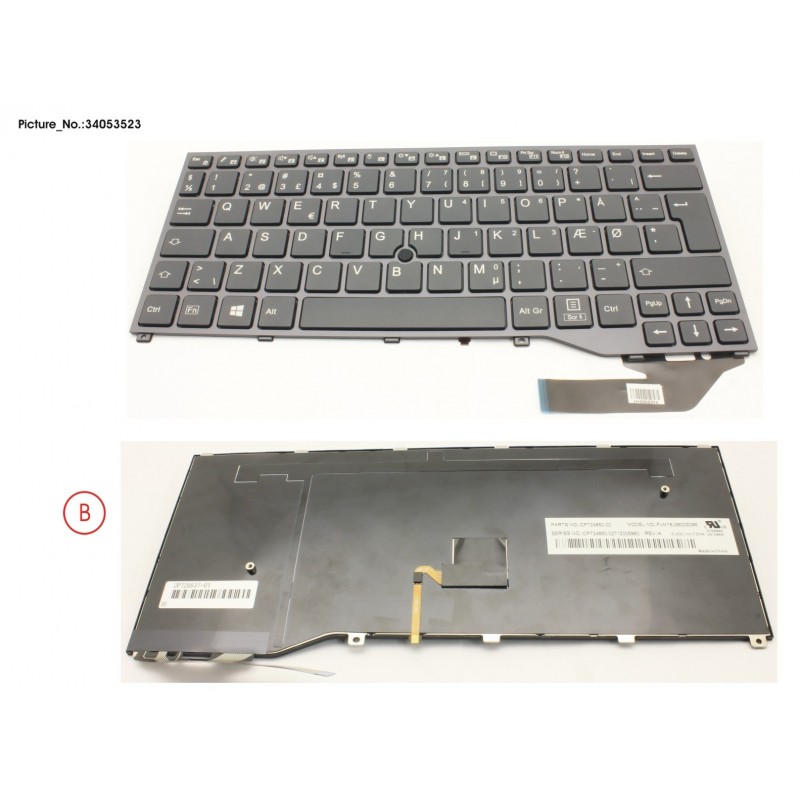 34053523 - KEYBOARD BLACK W/ TS DENMARK