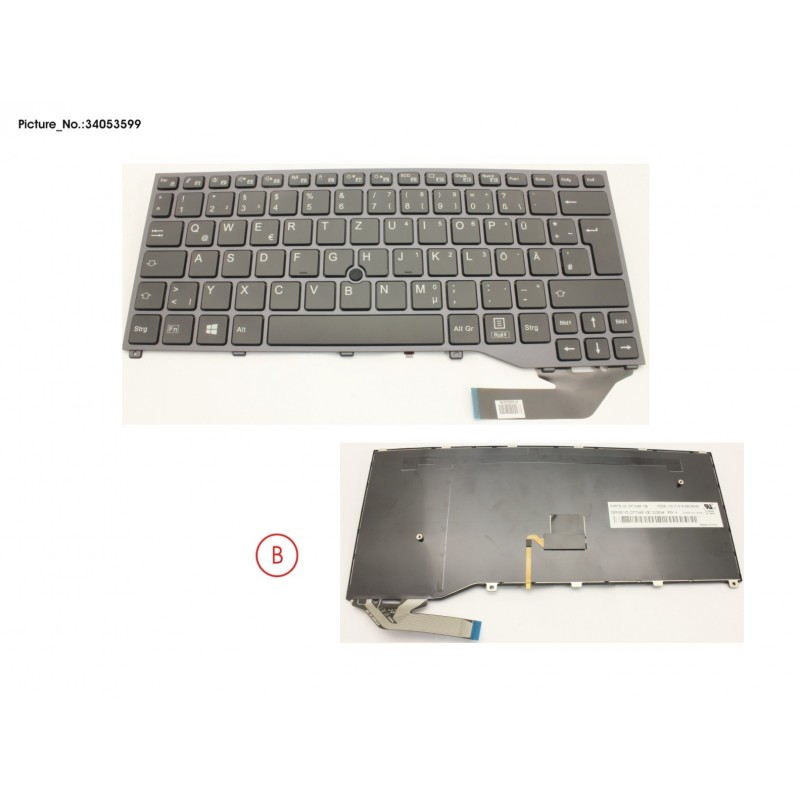 34053599 - KEYBOARD BLACK W/ TS GERMAN