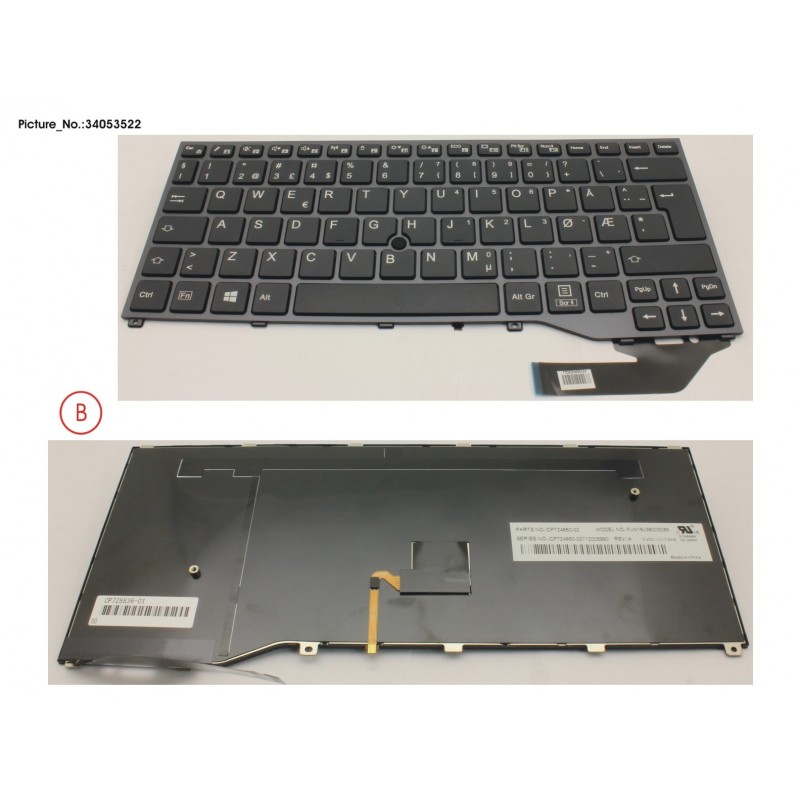 34053522 - KEYBOARD BLACK W/ TS NORWAY