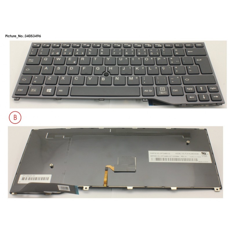 34053496 - KEYBOARD BLACK W/ TS PORTUGAL
