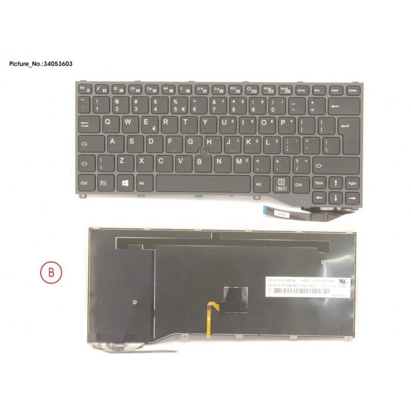 34053603 - KEYBOARD BLACK W/ TS US