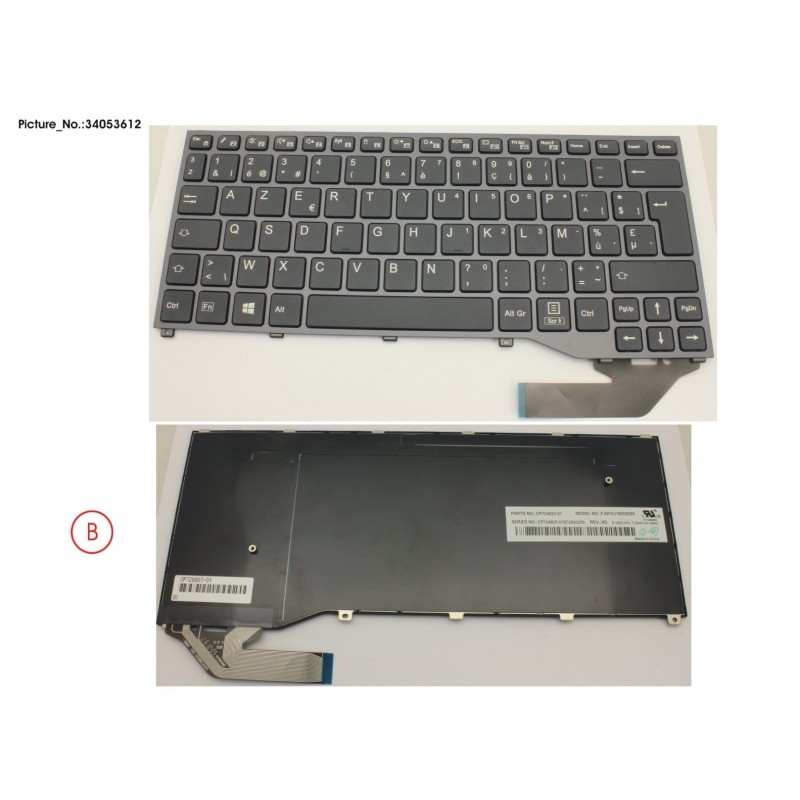 34053612 - KEYBOARD BLACK W/O TS BELGIUM