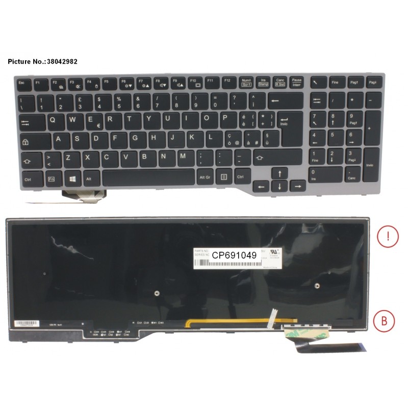 38042982 - KEYBOARD 10KEY BLACK W/ BL ITALY