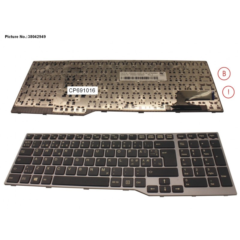 38042949 - KEYBOARD 10KEY BLACK W/O TS NORDIC/EST