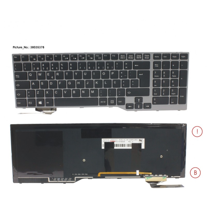 38035378 - KEYBOARD 10KEY BLACK W/ BL PORTUGAL