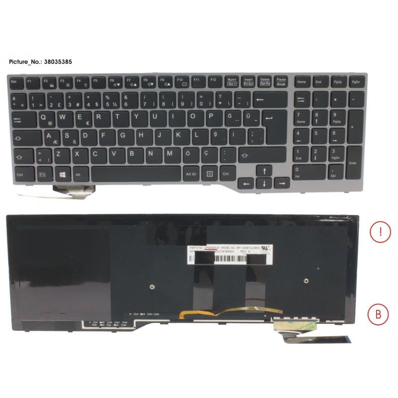 38035385 - KEYBOARD 10KEY BLACK W/ BL TURKEY