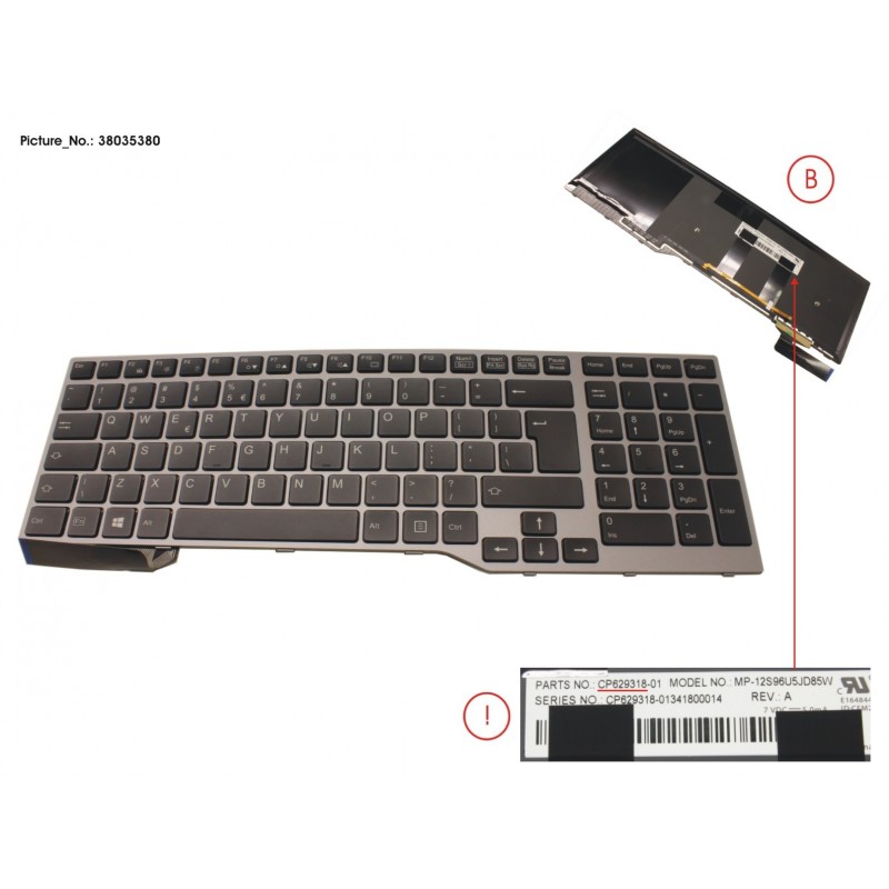 38035380 - KEYBOARD 10KEY BLACK W/ BL US