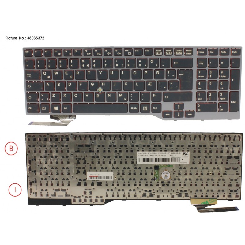 38035372 - KEYBOARD 10KEY BLACK W/ TS ICELAND