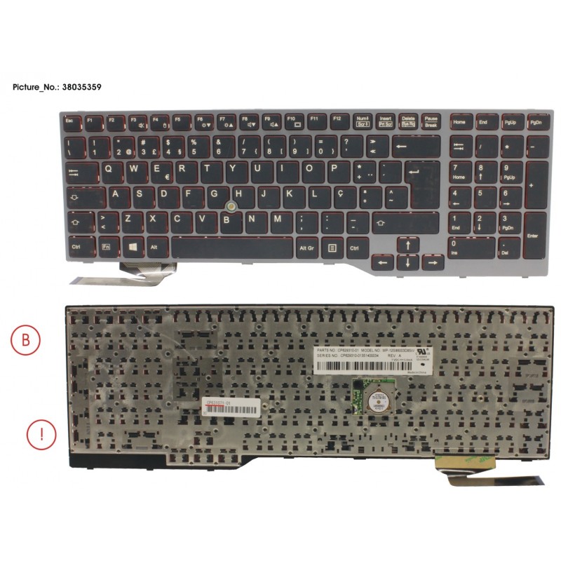 38035359 - KEYBOARD 10KEY BLACK W/ TS PORTUGAL