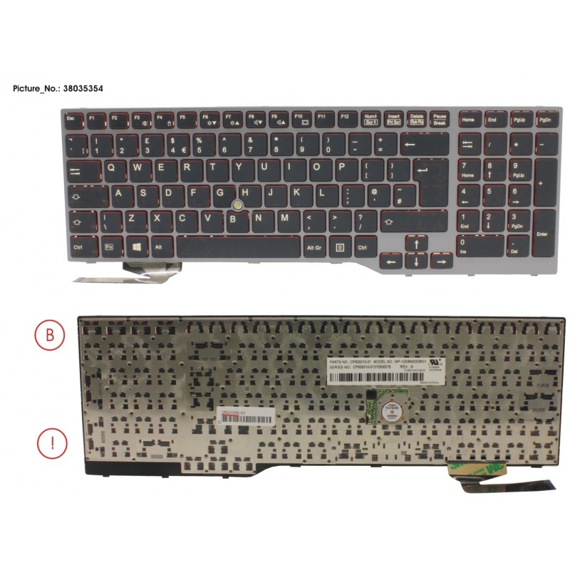 38035354 - KEYBOARD 10KEY BLACK W/ TS UK